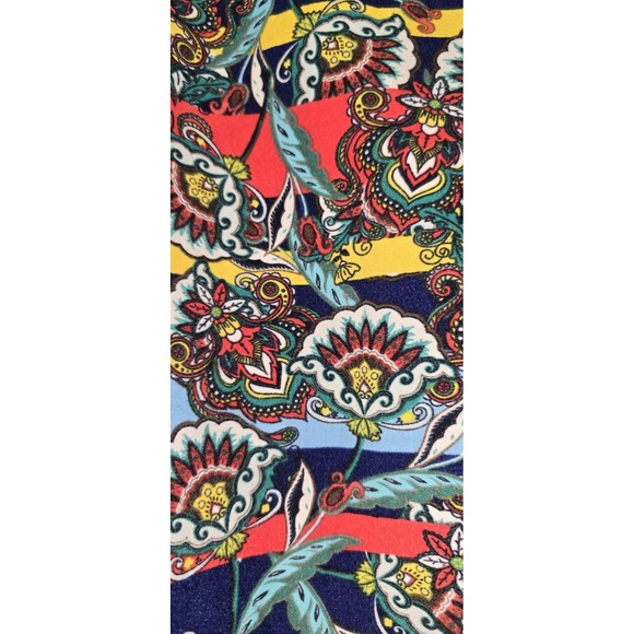 LuLaRoe Leggings Tall & Curvy Multicolor Striped Floral - Picture 3 of 11